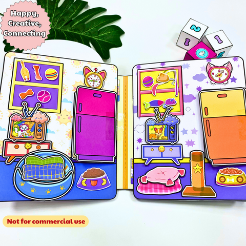 Education Activity Book | Pet Hotel Doll House | Activity Book, Fun Paper Toy for kid, Unique Birthday Gifts, Family connection, Limit screen time, Boost creativity