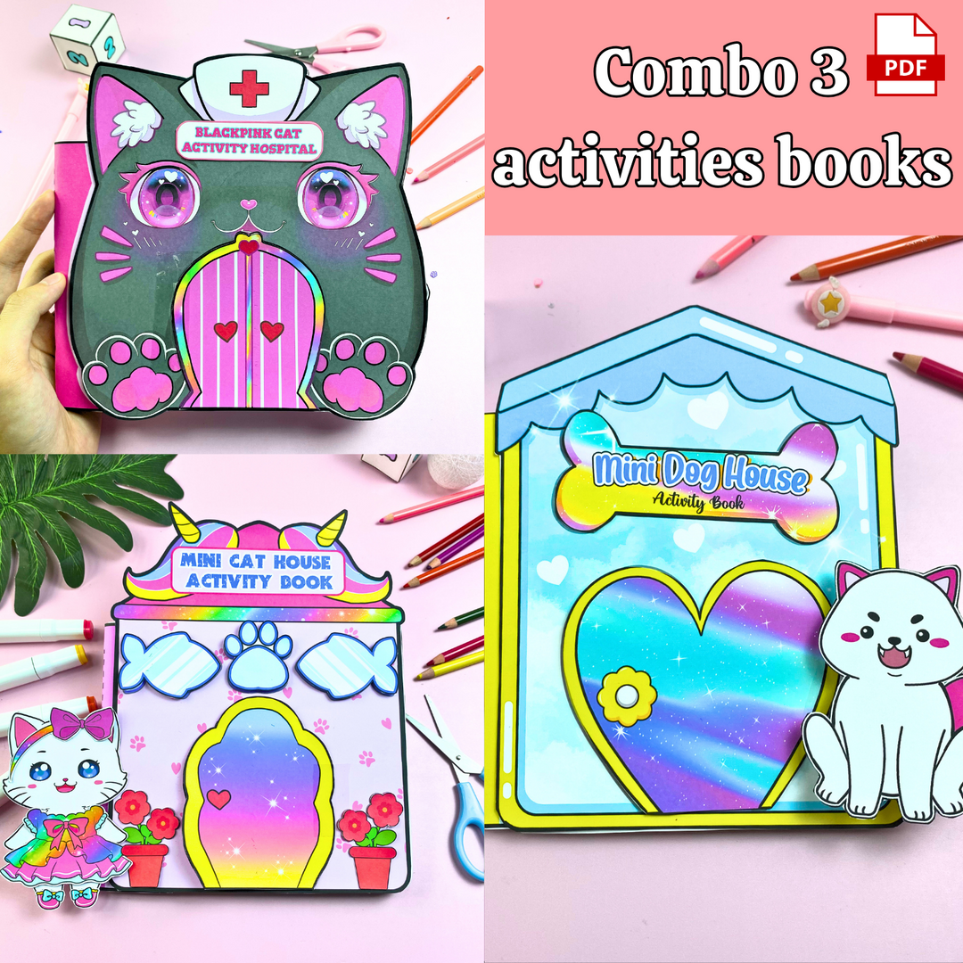 Education Activity Book | Mini Dog House, Creative Paper Toy for kid, Unique Birthday Gifts, Family connection, Limit screen time, Boost creativity