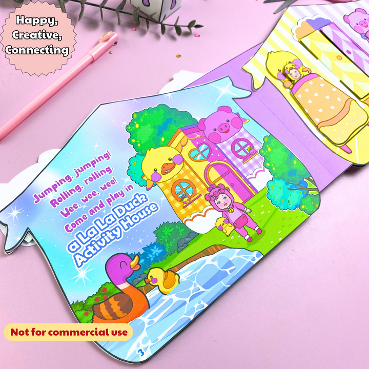 Education Activity Book | Lala Duck & Pig House, Safe Paper Toy for kid, Unique Birthday Gifts, Family connection, Limit screen time, Boost creativity