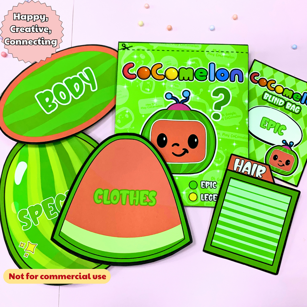 Education Activity Book | Printable Melon Blind Bags, DIY Project for Kids Printable templates Miniature Blind Bags, DIY crafts, Paper Dolls