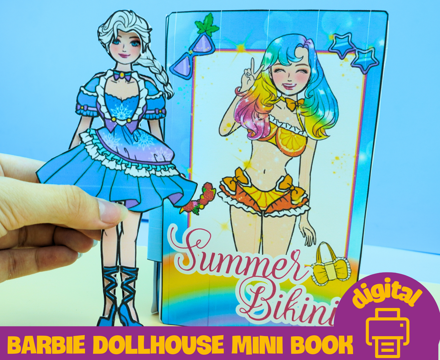 Bikini Summer barbie outfits printables ☀️Summer barbie doll clothes | Activity book go to the beach printables🌈Activity book montessori toy | Woa Doll Crafts