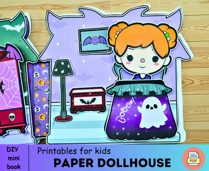 Halloween Toca Boca dollhouse printables | Mystery DIY halloween busy book for toddler to print  🌈 Woa Doll Crafts