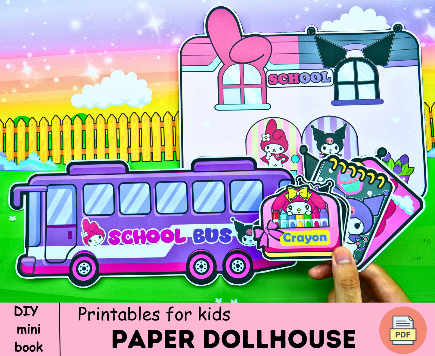 Kids School Supplies Digital Stickers🌈 School Supplies Printable Stickers, First and Last Day of School Printable 🌈 Woa Doll Crafts