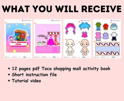 Toca Boca printable paper doll🌈 Shopping mall dress up activity quiet book | DIY doll house craft for kids activity pretend play paper doll 🌈 Woa Doll Crafts