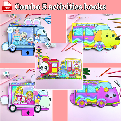 Education Activity Book | Little Bear Camping Car, Fun Paper Toy for kid, Unique Birthday Gifts, Family connection, Limit screen time, Boost creativity
