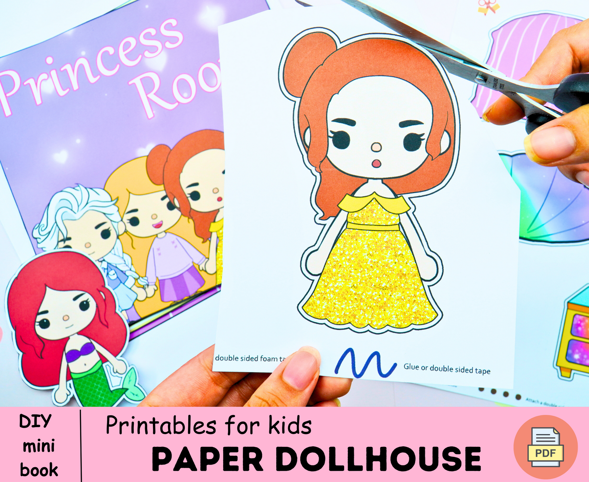 Toca Boca Beach Wedding / Toca Toca papercraft / quiet book pages /  Printable book for paper dolls