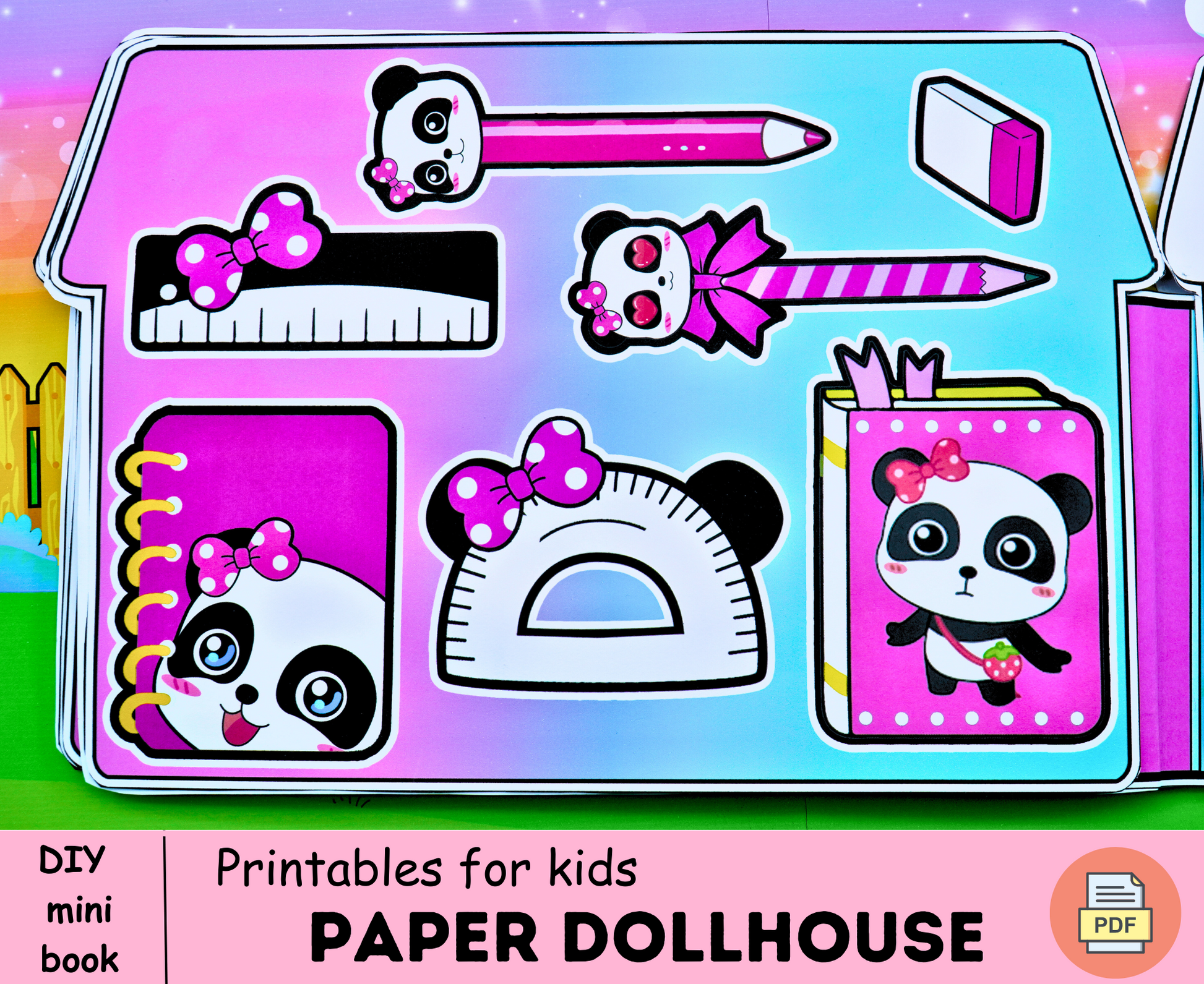 Printable Dollhouse Busy Book & Activities for Kids PDF 