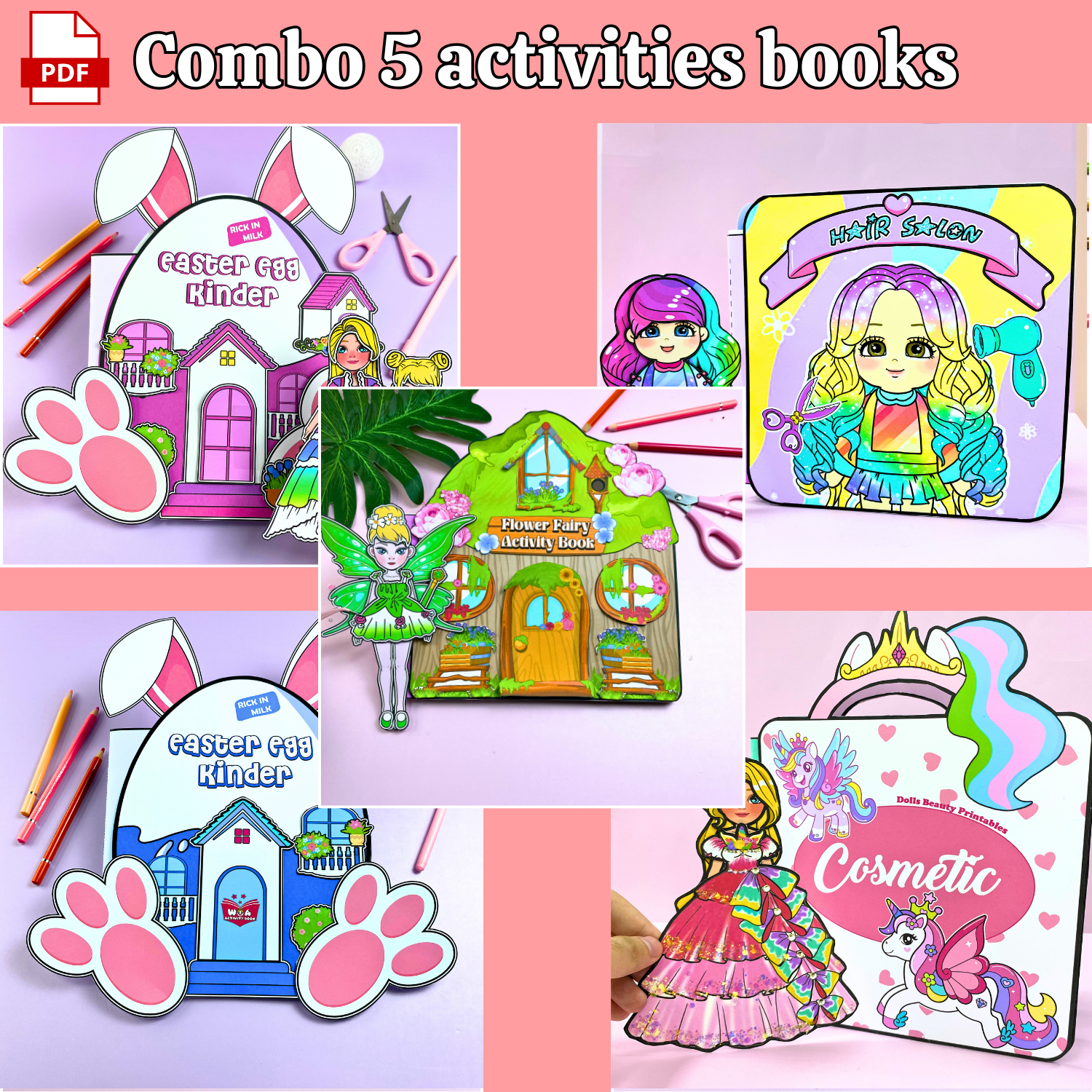 Education Activity Book Flower Fairy Paper Doll House, Perfect