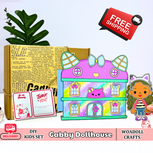 USA, Free Shipping, Gabby Dollhouse Printables, Paper Crafts for Kids, DIY Unique Holiday Gift for kids