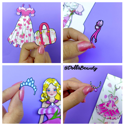 Printable Paper Dolls Floral Envelope Wardrobe 🌈 Floral Tulip Outfits | Paper toy | DIY kit for kids | Instant Download| PDF 🌈 Woa Doll Crafts