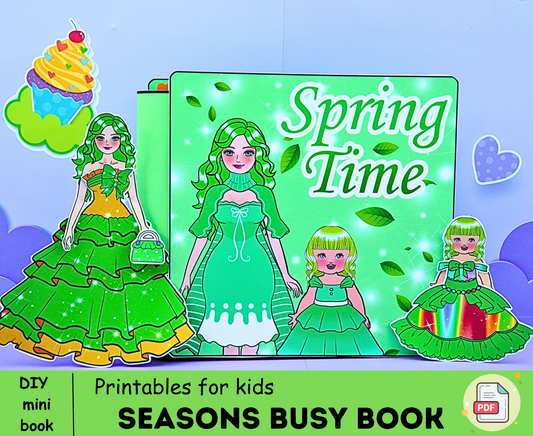 Spring Busy Book Printable🌈 Seasons Activity Book | Seasons Quiet Book For Preschool |DIY kit for your little one🌈 Woa Doll Crafts