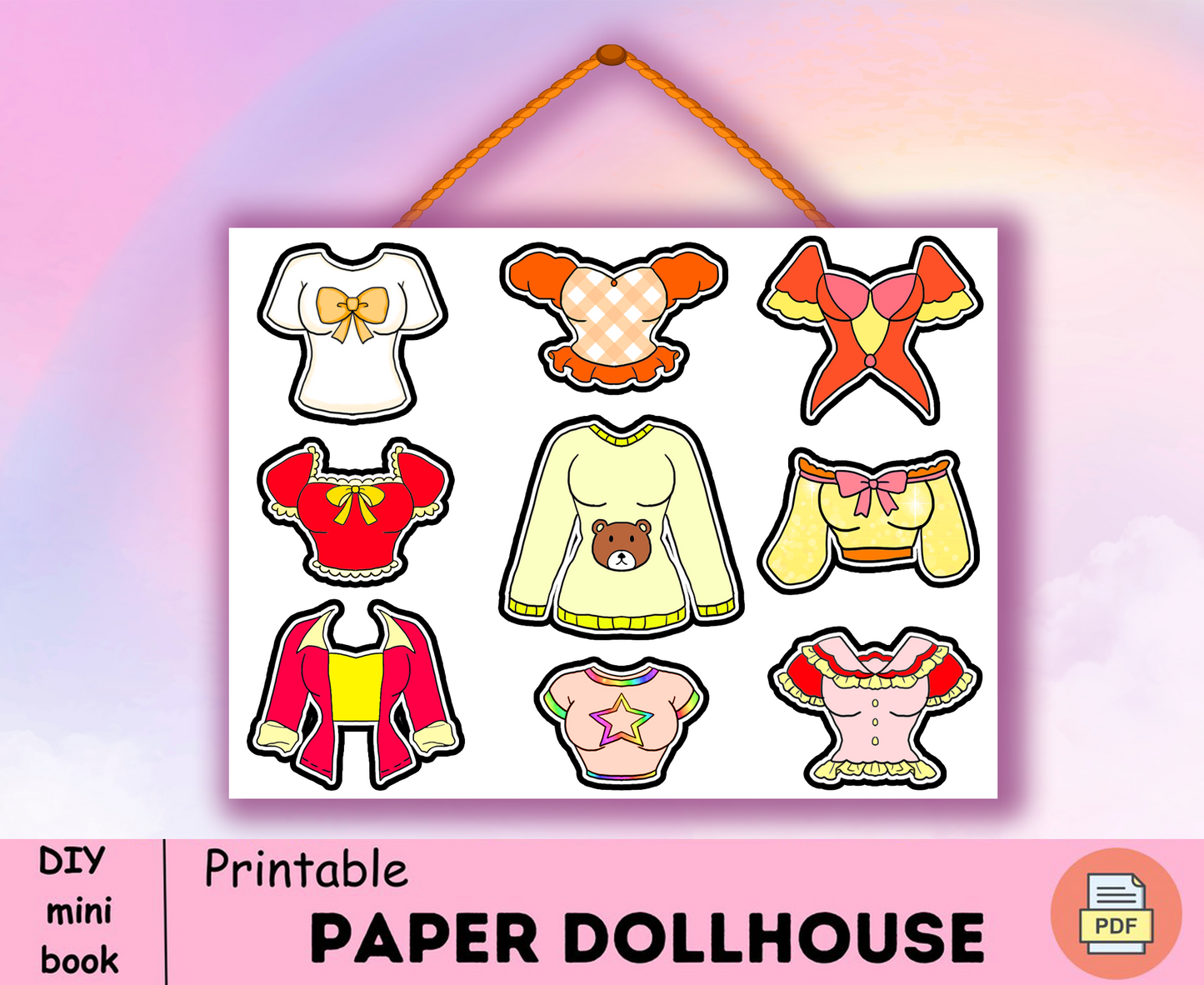 Barbie Handmade closet busy book printable 🌈 Wardrobe busy book shape for paper doll | Princess Outfits 🌈 Woa Doll Crafts