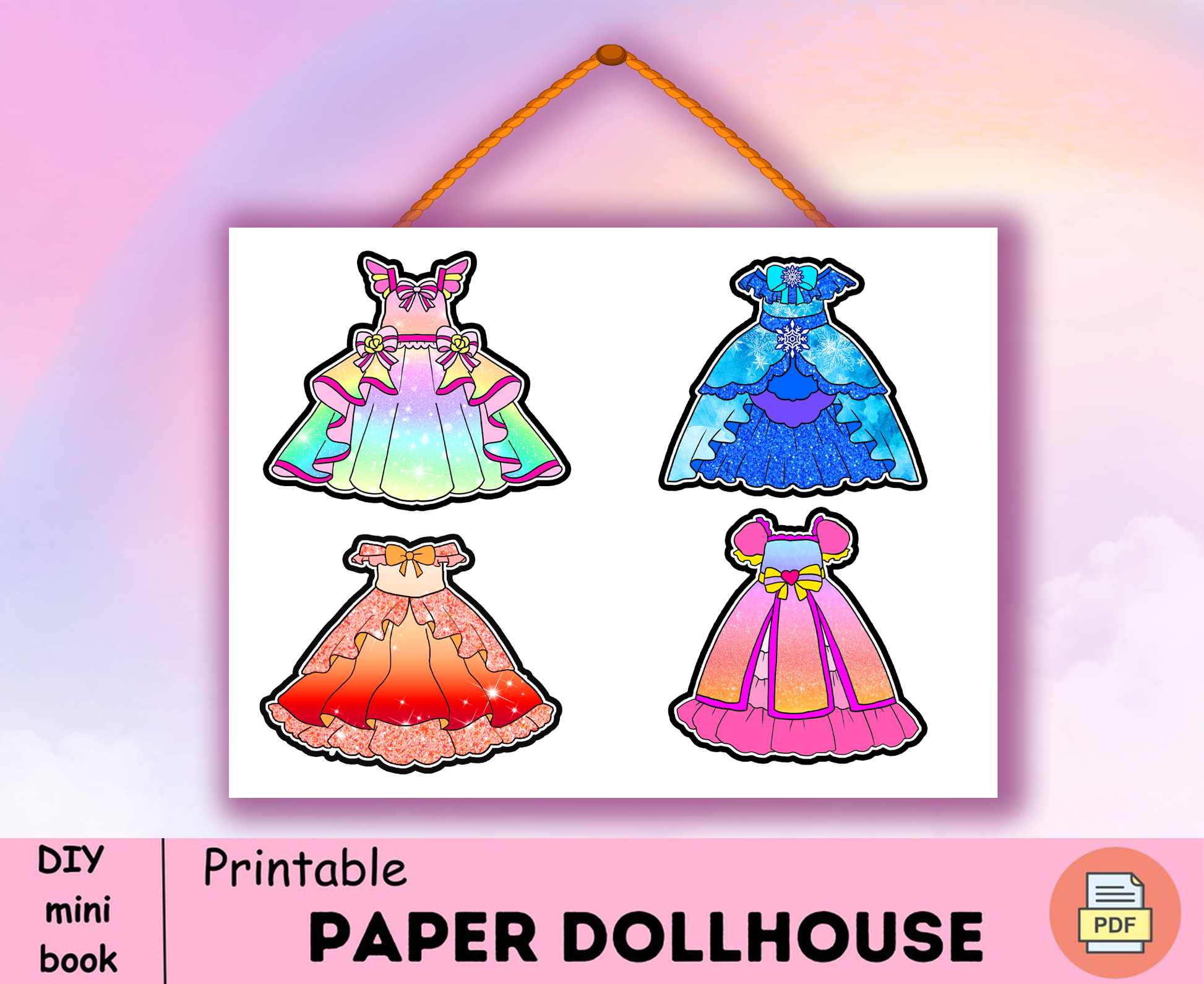Paper Doll Barbie DIY, Handmade Doll Dress Up