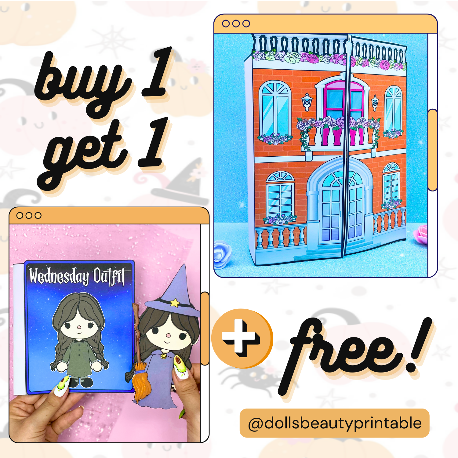 Printable Gothic Dollhouse Busy Book for Kids, PDF, Instant