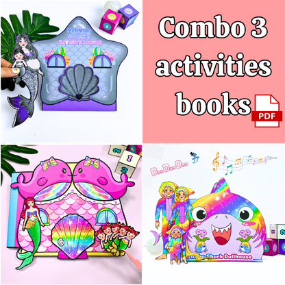 Education Activity Book | Mermaid Nursery Activity House, cutting practice, fun arts & crafts activity for kids, Holiday Unique Gifts