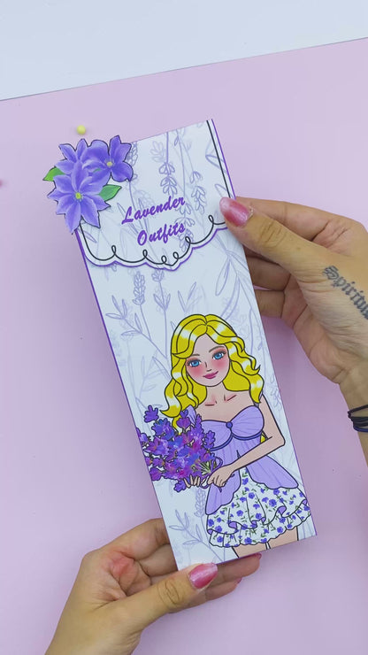 Printable Paper Dolls Floral Envenlope Wardrobe 🌈 Floral Lavender Outfits | Paper toy | DIY kit for kids | Instant Download | PDF 🌈 Woa Doll Crafts