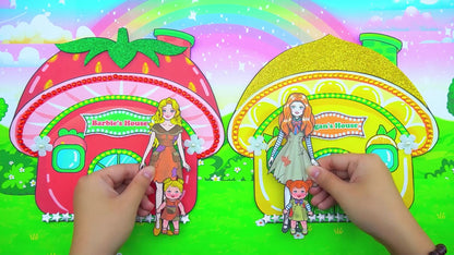 Strawberry story paper dollhouse printable Activity for Kids  🌈 DIY Quiet Book | Paper Craft for Kids 🌈 Woa Doll Crafts