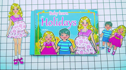Baby learn Holiday in the year busy book printable for toddler 🌈 Quiet Book | Preschool Binder | Baby Busy Book 🌈 Woa Doll Crafts