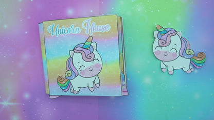 Stunning rainbow unicorn quiet book 🌈  Magical rainbow house for unicorn and barbie paper doll printables | busy book printables 🌈  Woa Doll Crafts