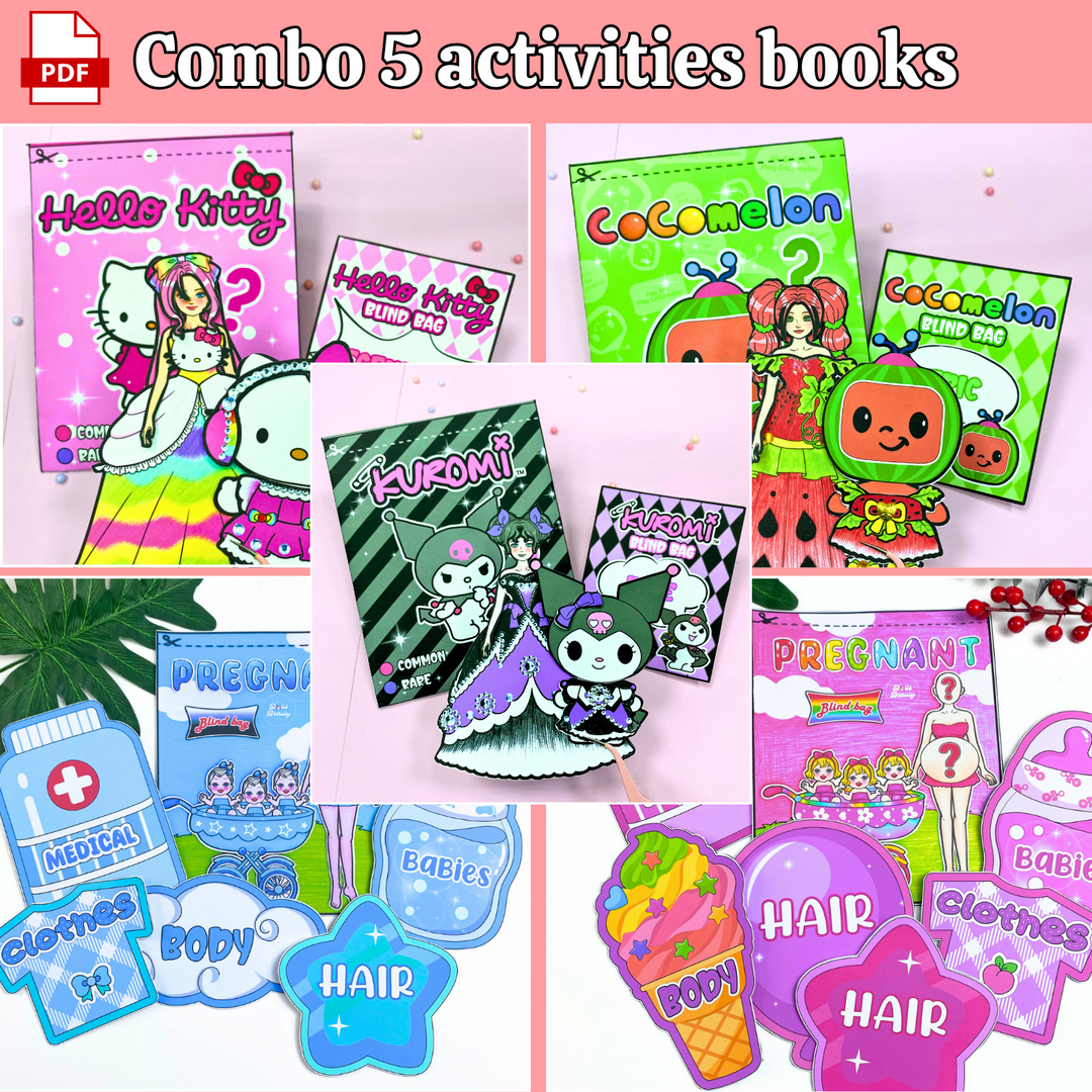 Education Activity Book | Kuromie Blind Bag Printables, interesting games for kids, handmade diy crafts, Paper Dolls, Gifts for kids, Mothers day gift 2024