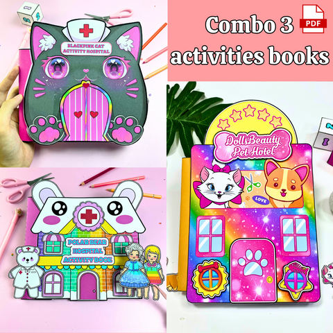 Education Activity Book | Pet Hotel Doll House | Activity Book, Fun Paper Toy for kid, Unique Birthday Gifts, Family connection, Limit screen time, Boost creativity