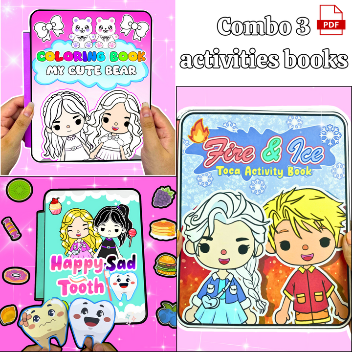 Education Activity Book | Coloring Book - Coloring Toca Boca House, Safe Paper Toy for kid, Unique Birthday Gifts, Family connection, Limit screen time, Boost creativity