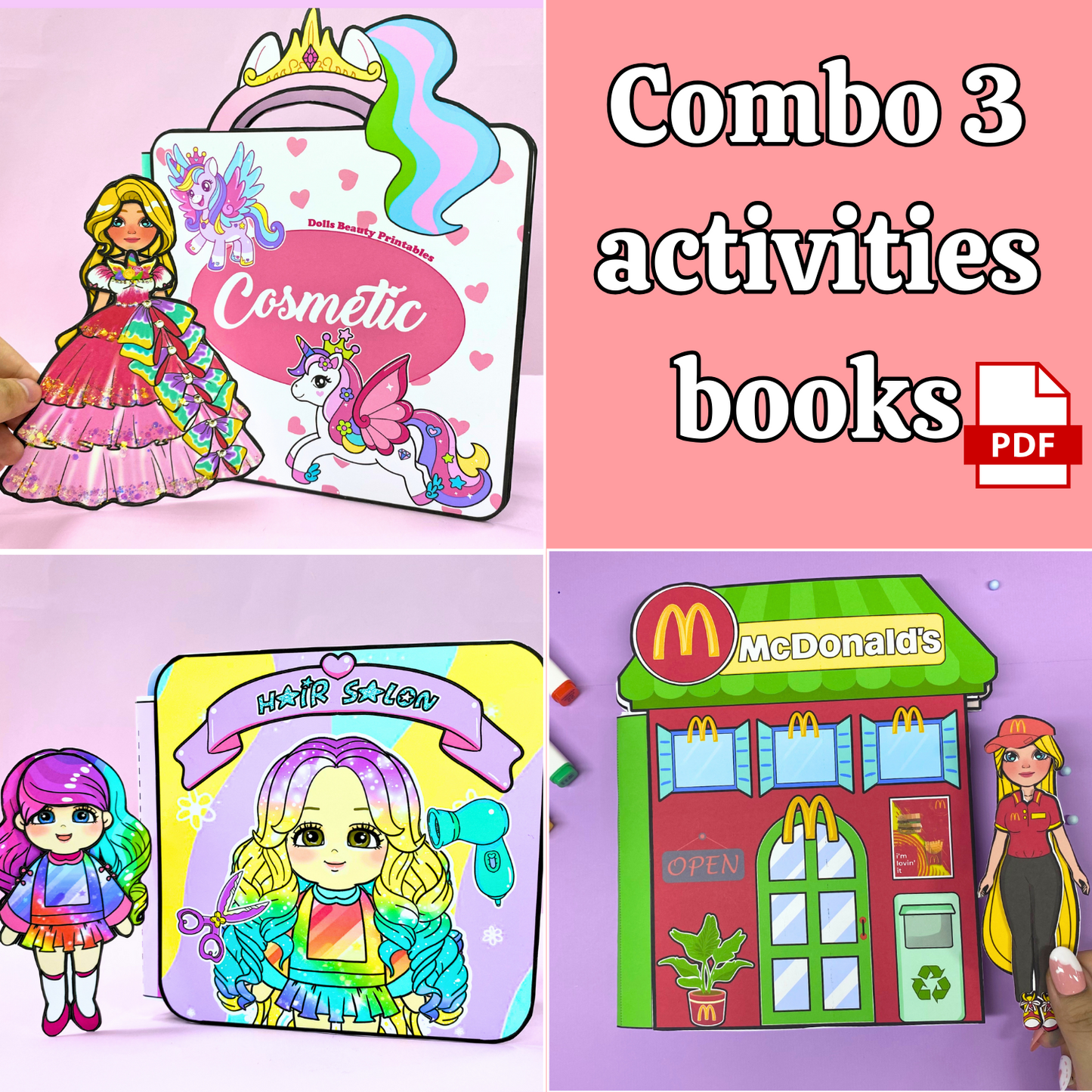 Education Activity Book | Mini McDonald Shop | DIY busy book | Handmade shopping activity book| Job busy book | Career busy book