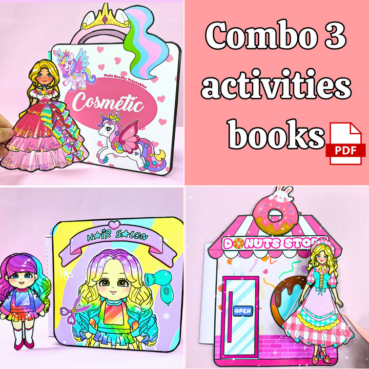 Education Activity Book | Donut Store Pretend Play | Kids Pretend Dollhouse | Dramatic Play | Preschool Activities | Homeschool | Childcare Activities