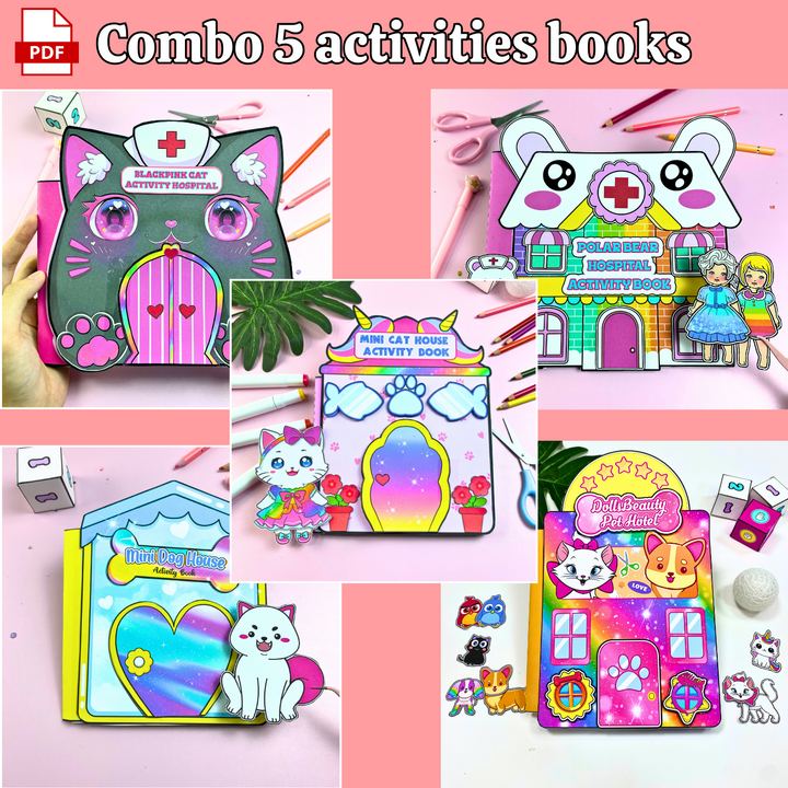 Education Activity Book | Mini Dog House, Creative Paper Toy for kid, Unique Birthday Gifts, Family connection, Limit screen time, Boost creativity