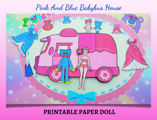 Printable Pink and Blue Babybus book for kids | Printable Paper Dollhouse | Barbie Truck | DIY Kit 🚙   Woa Doll Crafts
