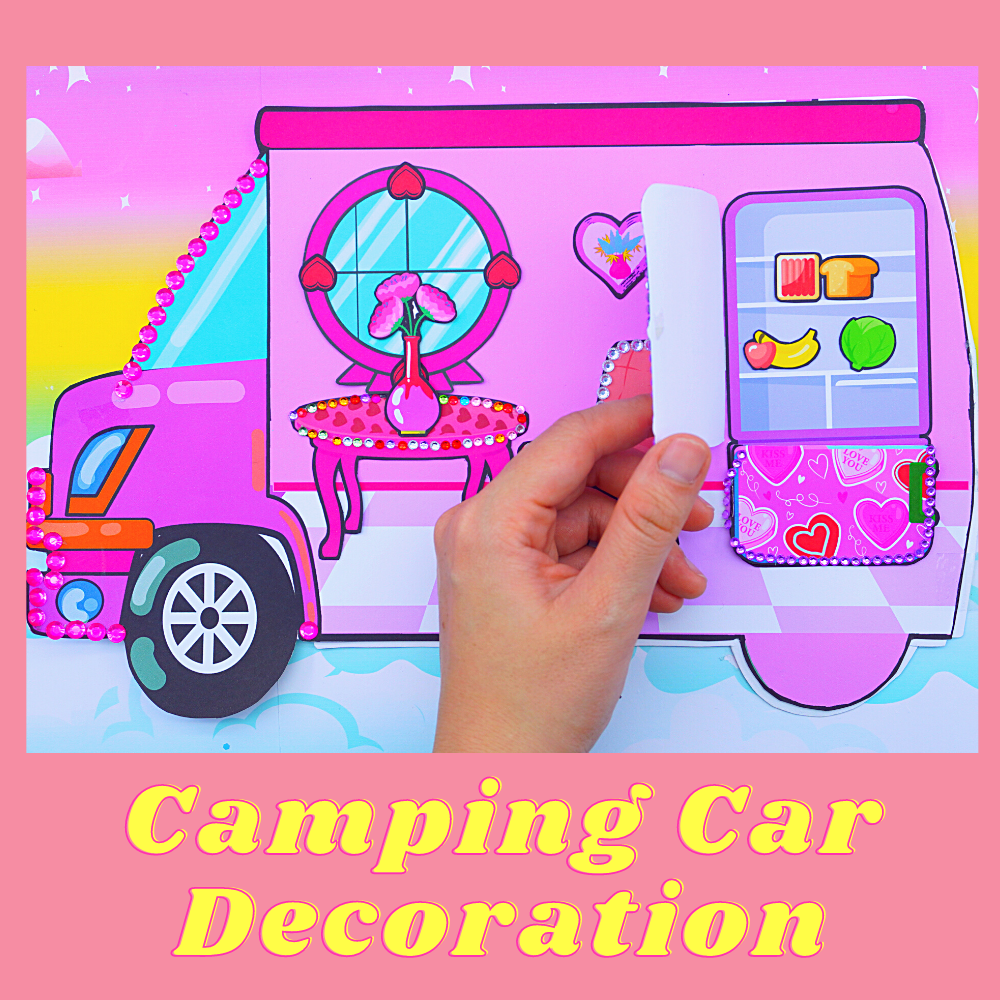 Printable Camping Car Decor book for kids, PDF, Instant download, DIY Kits