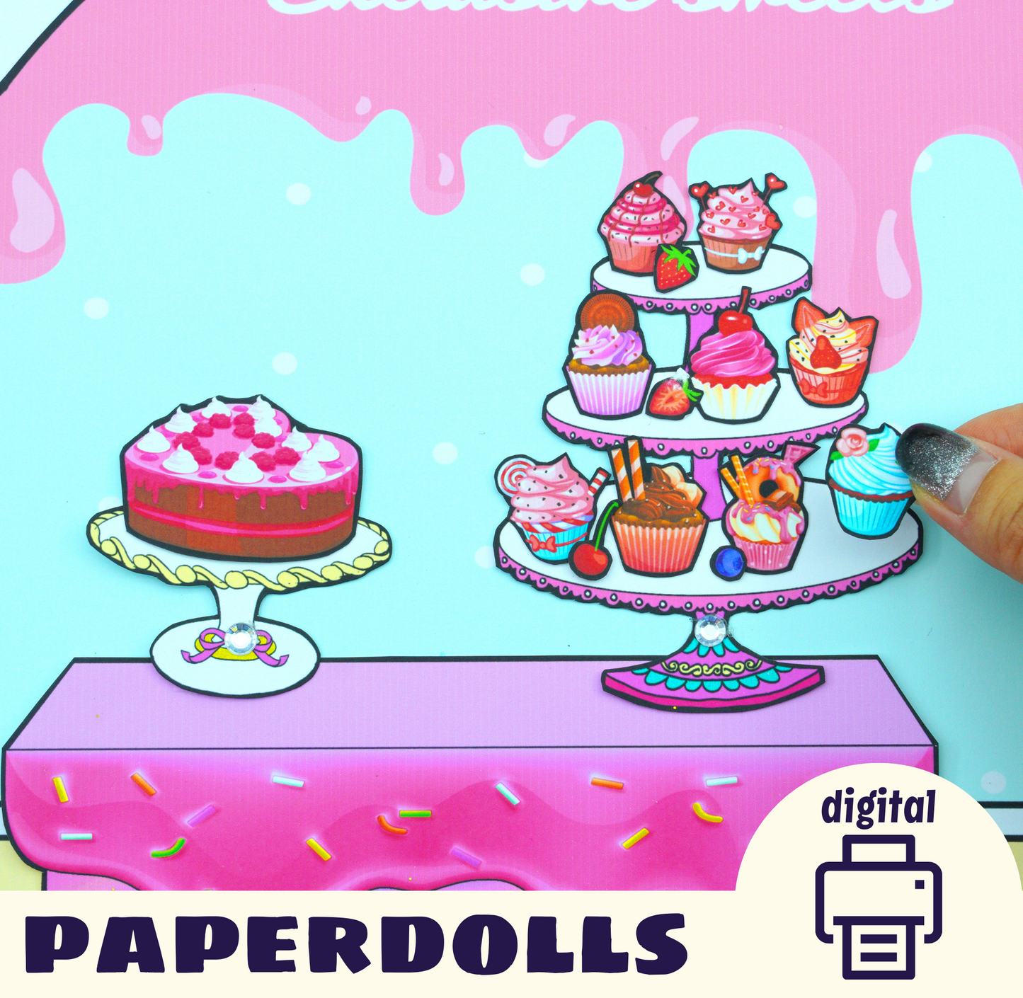 Black Pink Birthday Dollhouse, 21 pages princess