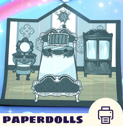 Black Pink Birthday Dollhouse | 21 pages princess | Paper Dolls Printable DIY Activity book| DIY crafts for kids | Woa Doll Craftsfor Kids