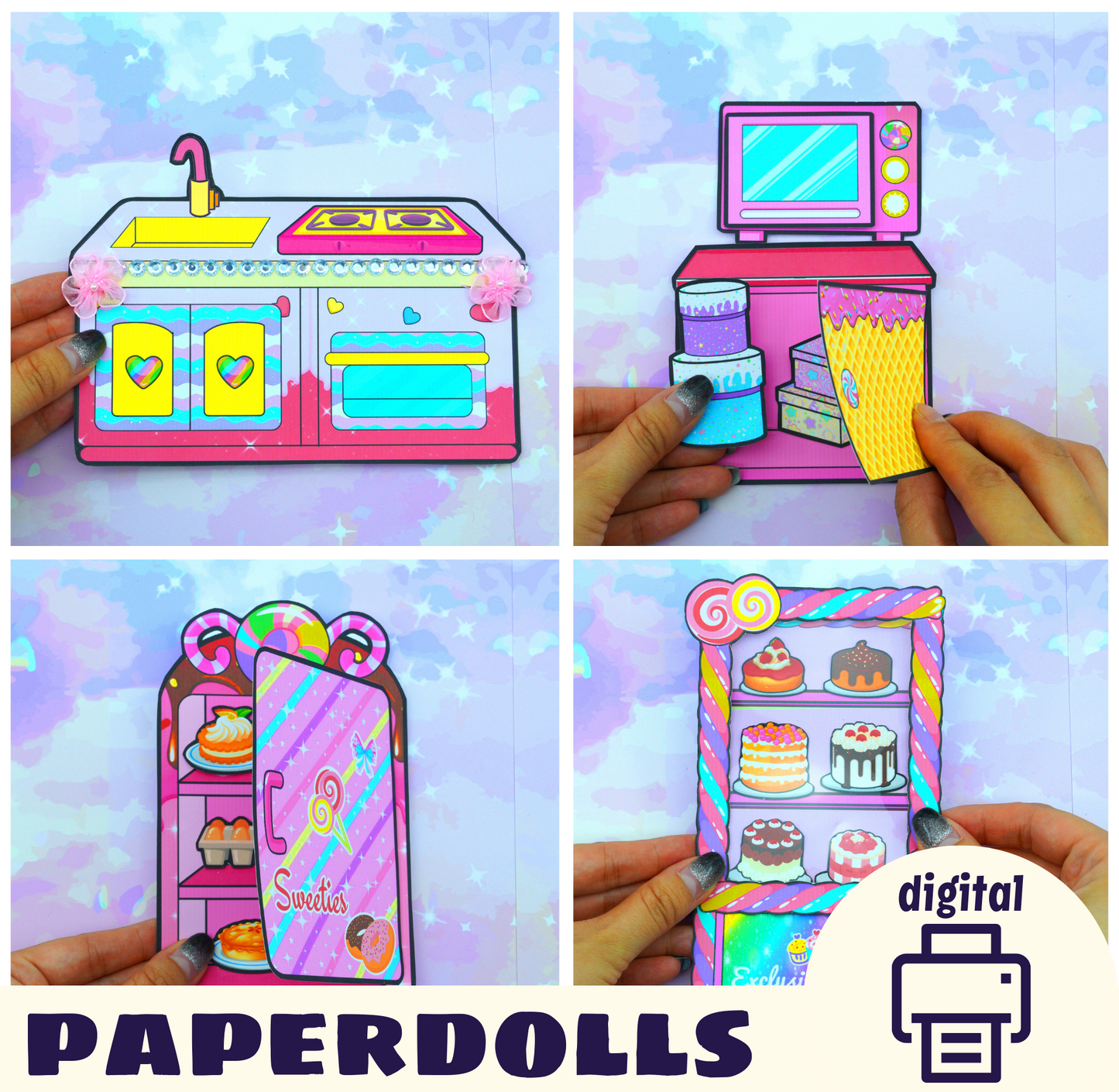 Barbie pink cake doll house printables 😍 21 pages PDF paper | DIY project cutting practice | DIY crafts for kids | Woa Doll Crafts