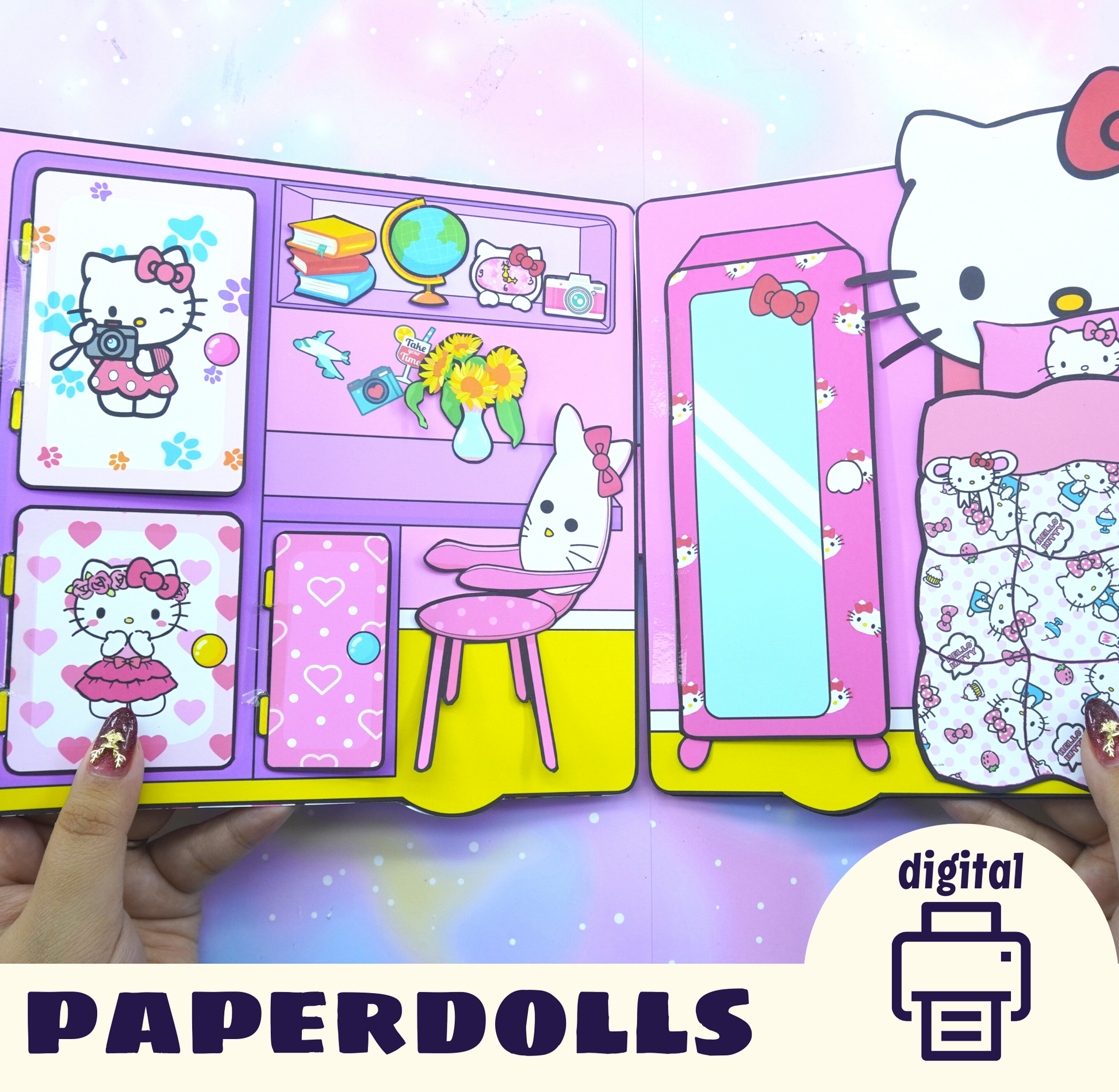 Printable Dollhouse Girls Activity Book, Camper Printable, Paper Crafts for  Kids, Paper Doll House 