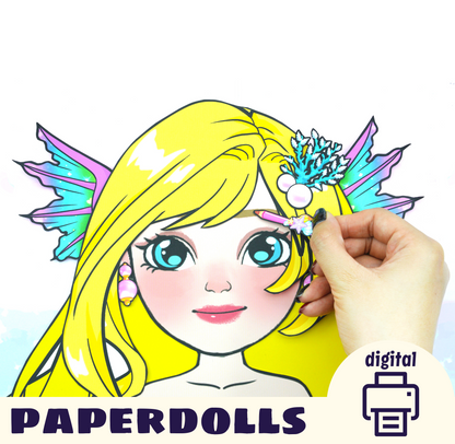 Little Mermaid Make Up Printables | 32 pages mermad barbie doll busy book | DIY kit, Kids Activities,Paper Doll House | DIY crafts for kids | Woa Doll Crafts